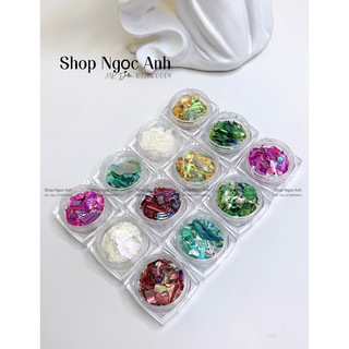 Set Xà Cừ Vân Gỗ Dạng Mỏng Để Ẩn Gel + Ẩn Xà Cừ Set Được Mix 12 Ô Rất Dễ Sài