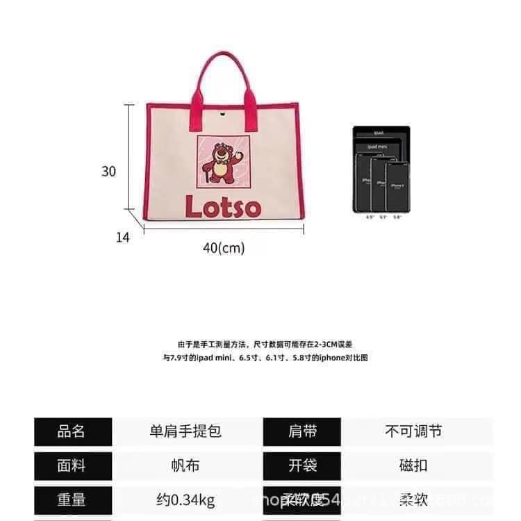 Túi xách nữ bản to gấu hồng Losto đeo chéo cầm tay hot trend 2022