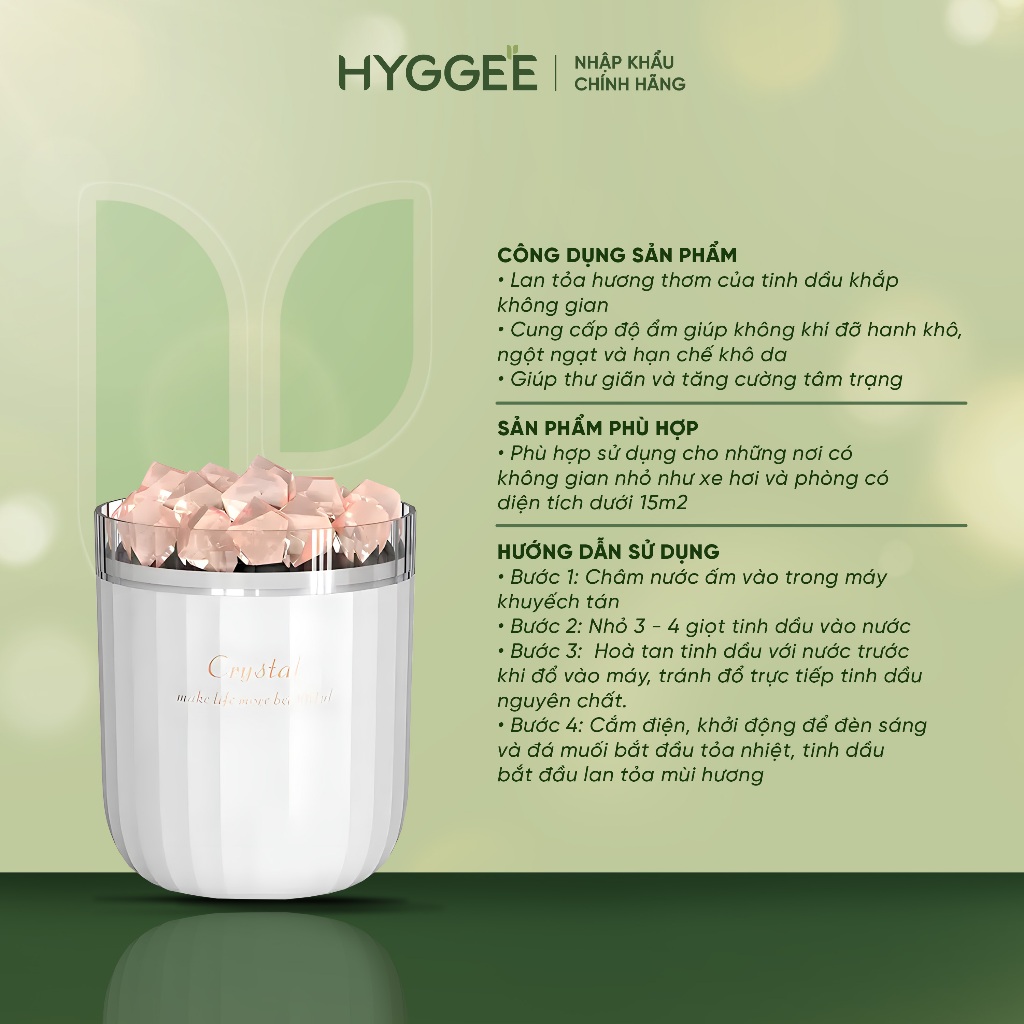 Máy Tạo Độ Ẩm Khuếch Tán Tinh Dầu Có Đèn LED và Muối Himalaya Thoáng Mát Sương Tạo Độ Ẩm