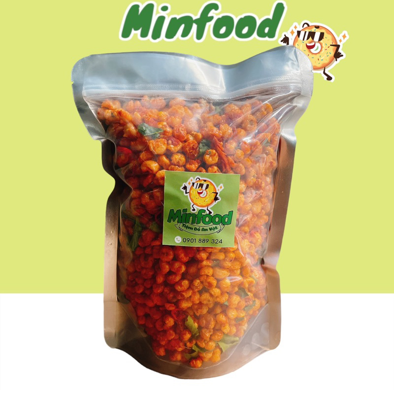 Bắp sấy khô bò lá chanh Minfood Ngô cay giòn xóc bò lá chanh loại 1 gói gần 500gr