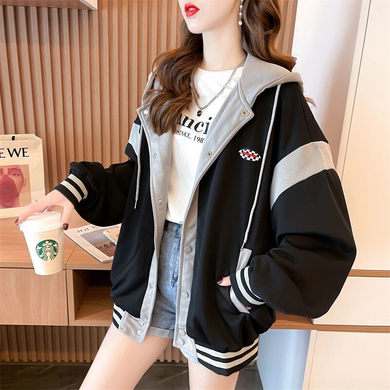 Áo hoodie nữ - khoác nỉ Bomber Unisex phối viền, có mũ 2 lớp dày dặn ulzzang phong cách Hàn Quốc, có