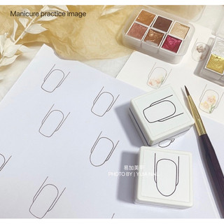 Khuôn móng in giấy , vẽ màu nước , tập vẽ mẫu trang trí móng