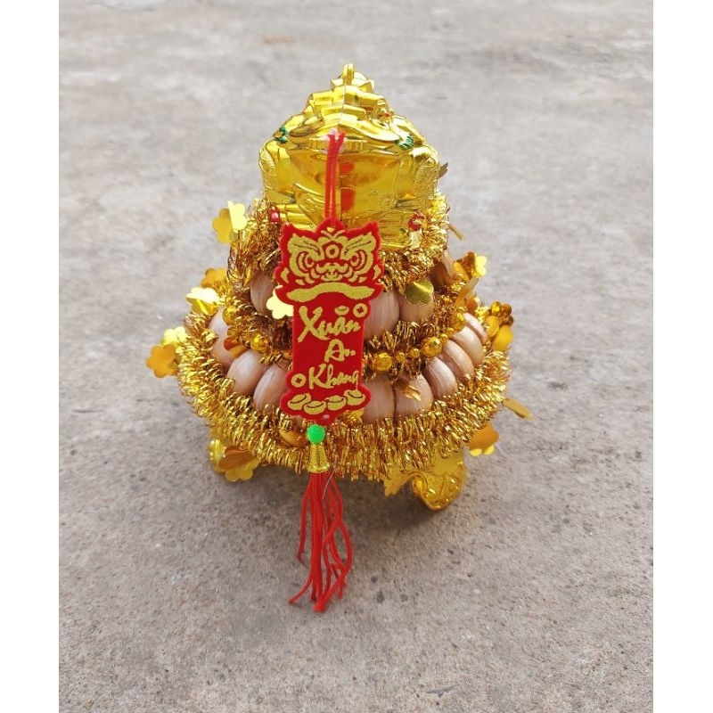 Tháp tỏi tài lộc làm sẵn trưng bàn thờ thần tài thổ địa giá rẻ