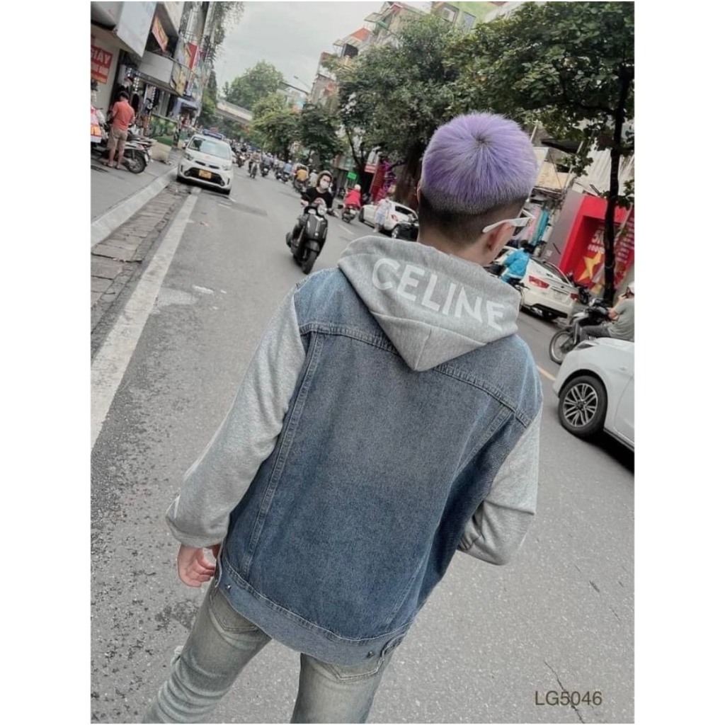 Áo Khoác Jean Bò Phối Nỉ Hottrend 2023 - Áo Khoác Jean Nam Nữ Phôi Nỉ In Chữ  Phong Cách Boy Phố Hottrend 2023