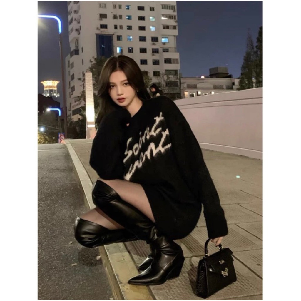 Áo Len Saint Laurent Hàng Loại 1 Bản Cao Cấp Dày Dặn Phong Cách Boy Phố Hottrend - Áo Len SAINT LAURENT Hàng Quảng Châu