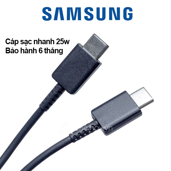 Cáp sạc nhanh Samsung Type C 25w dài 1m màu đen trắng hỗ trợ sạc nhanh AGV TECH bảo hành 6 tháng