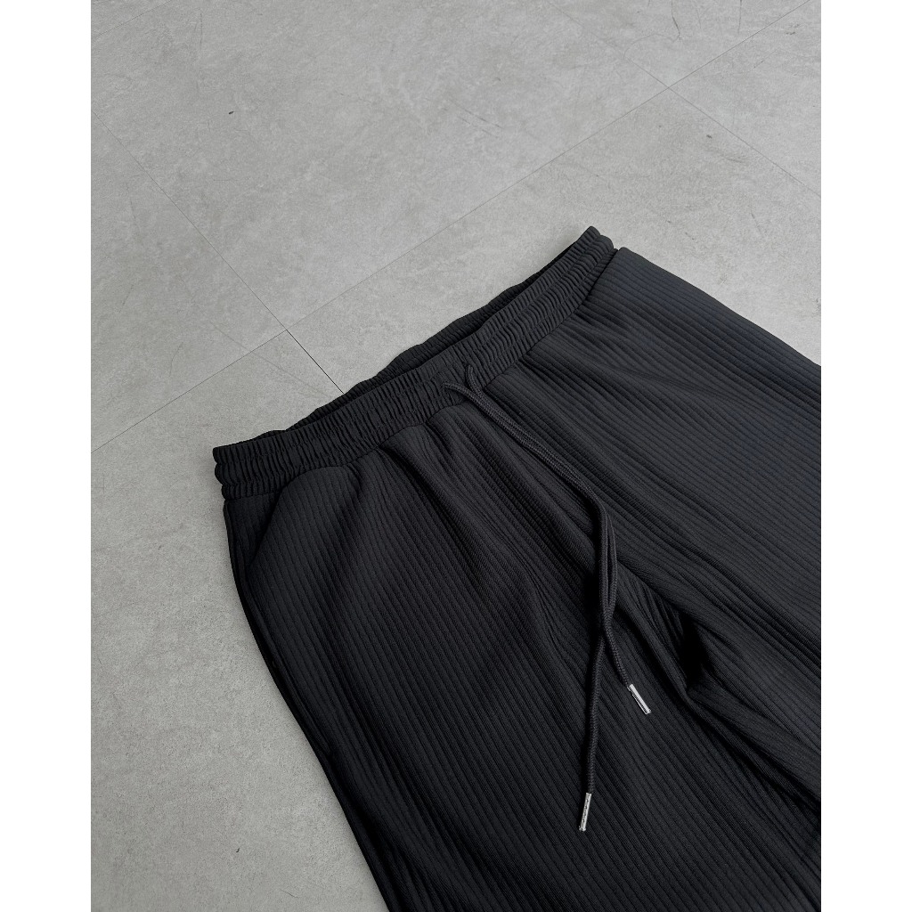 RIPOFFF Pleated Wide Leg Pants - Black