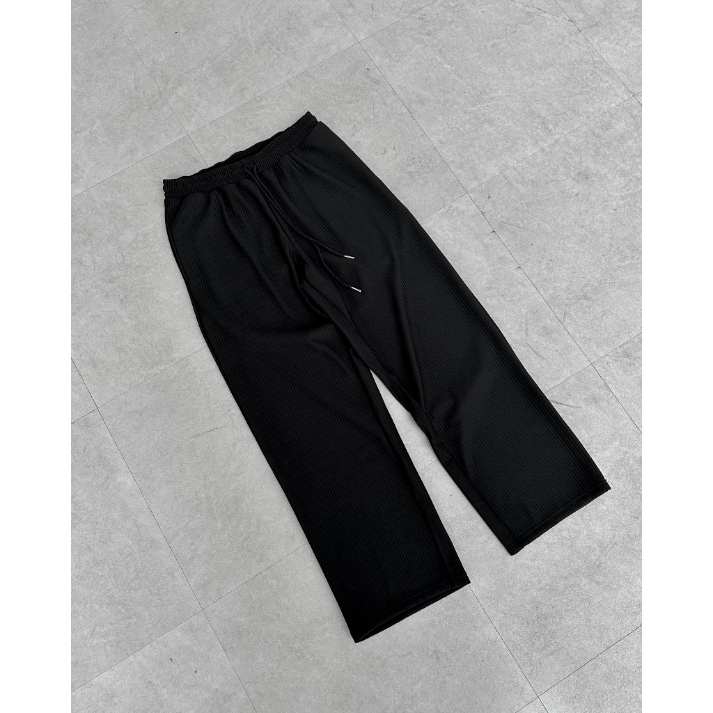 RIPOFFF Pleated Wide Leg Pants - Black