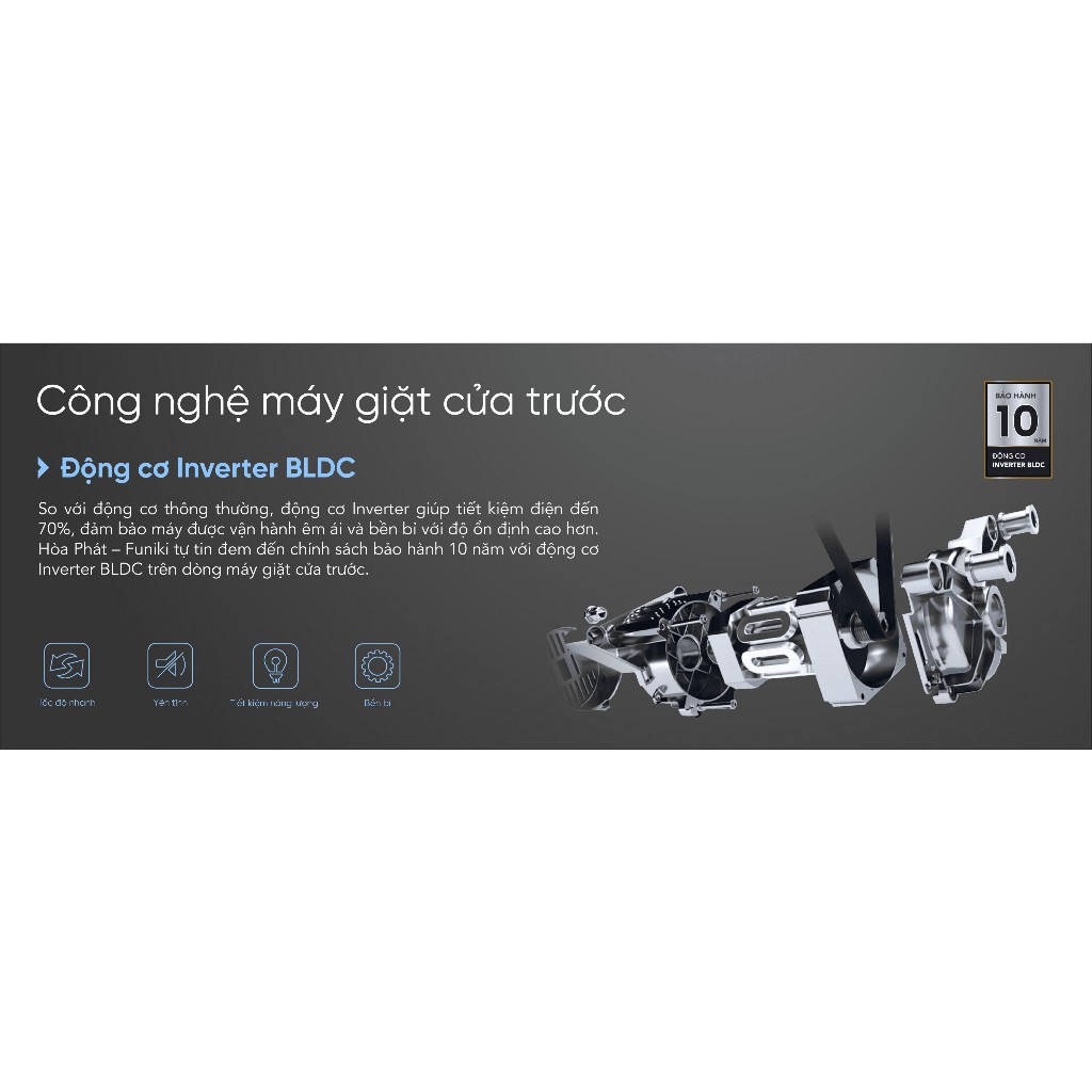 HWM F885ADG - Máy Giặt Cửa Trước Funiki F885ADG  - Bảo hành chính hãng