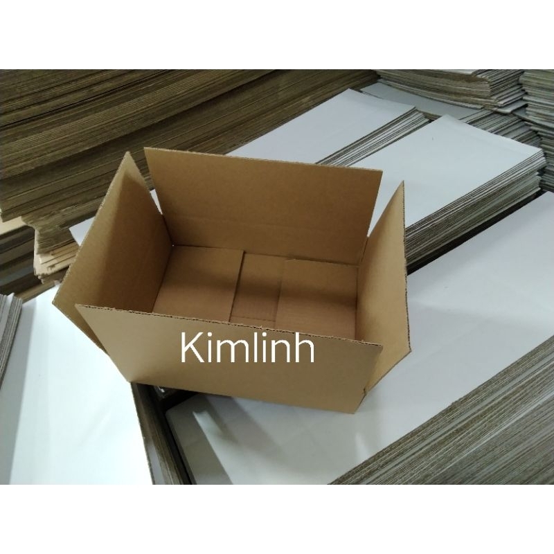 100 hộp carton 19x11x6 hộp mặt trong và ngoài màu nâu