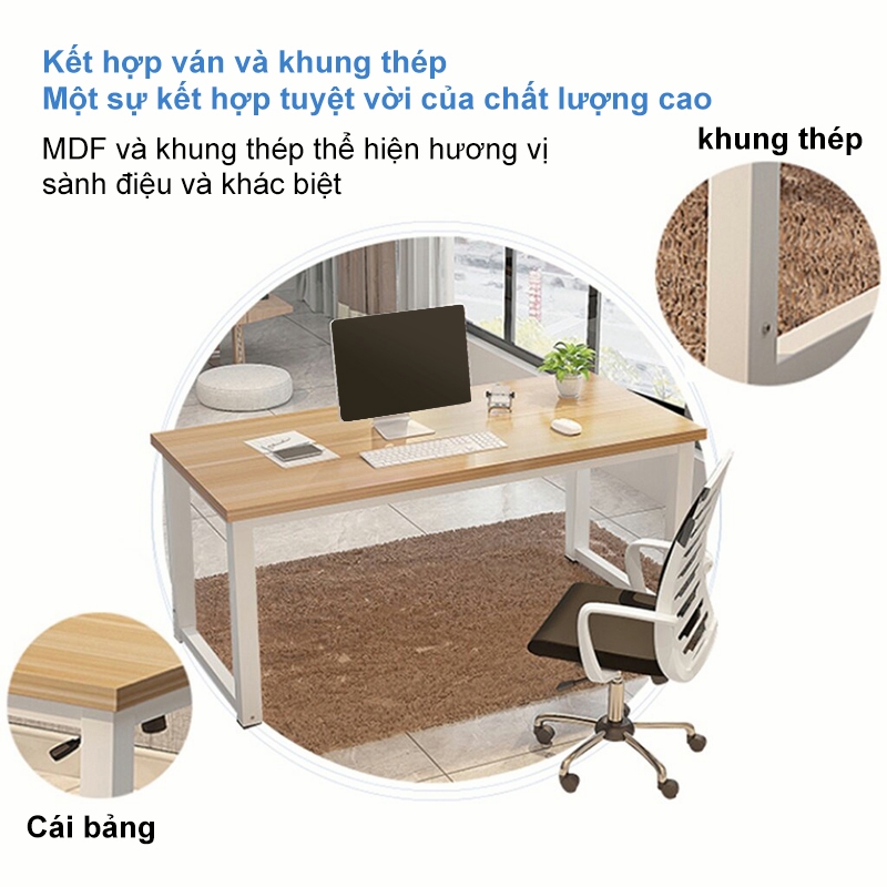Bàn làm việc đa năng bàn học gỗ BÀN LÀM VIỆC đa năng chân sắt dùng cho văn phòng | BigBuy360 - bigbuy360.vn