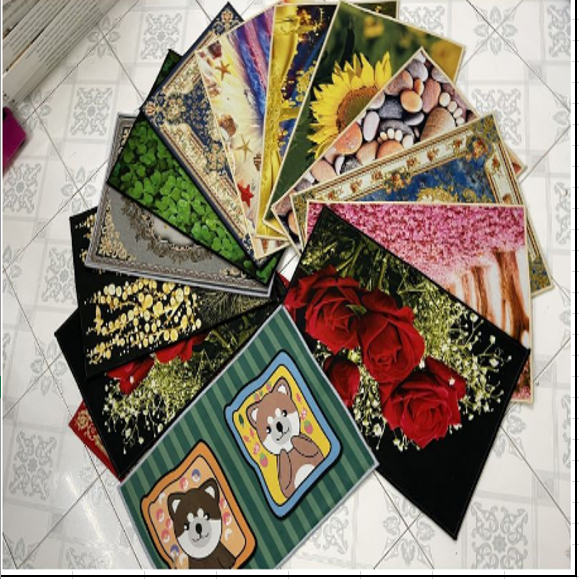 Thảm chùi chân kích thước 40x60cm đế Silicon trống trơn trượt hàng chính hãng Phòng Ngủ Xanh thấm hút tốt sang trọng