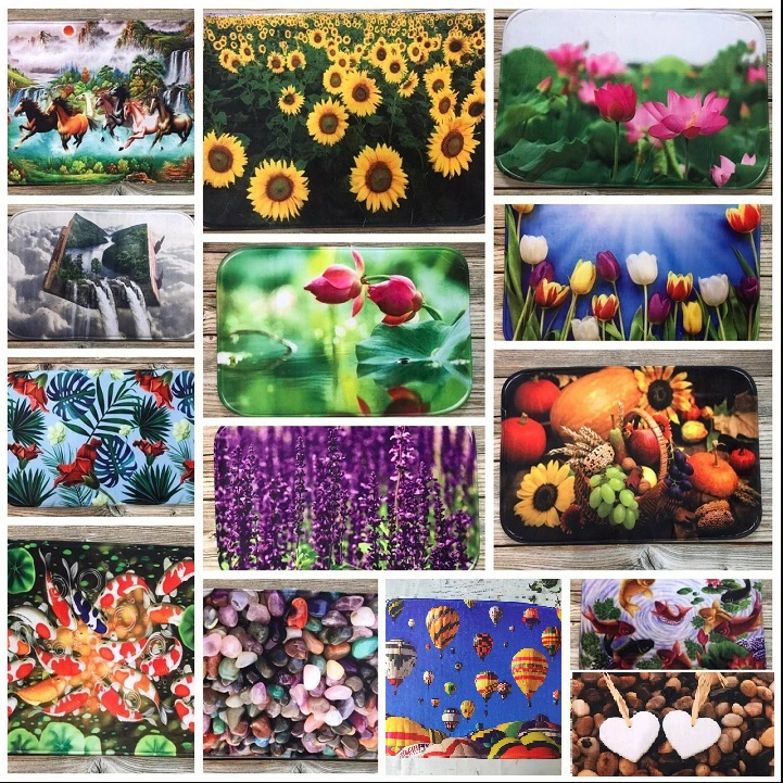 Thảm chùi chân kích thước 40x60cm đế Silicon trống trơn trượt hàng chính hãng Phòng Ngủ Xanh thấm hút tốt sang trọng