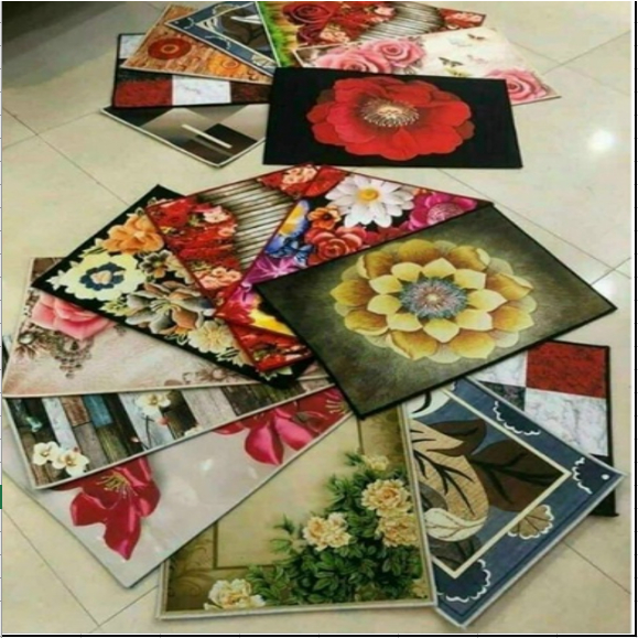 Thảm chùi chân kích thước 40x60cm đế Silicon trống trơn trượt hàng chính hãng Phòng Ngủ Xanh thấm hút tốt sang trọng