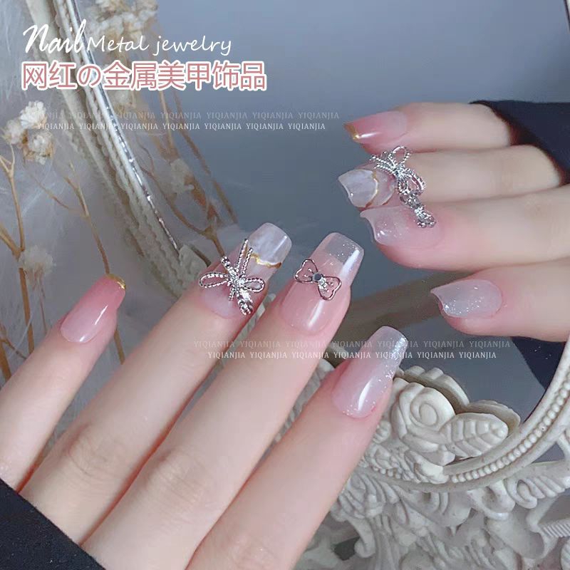 Tổng hợp charm nơ bạc,nơ vàng gắn trang trí móng tay mã mới chọn lẻ