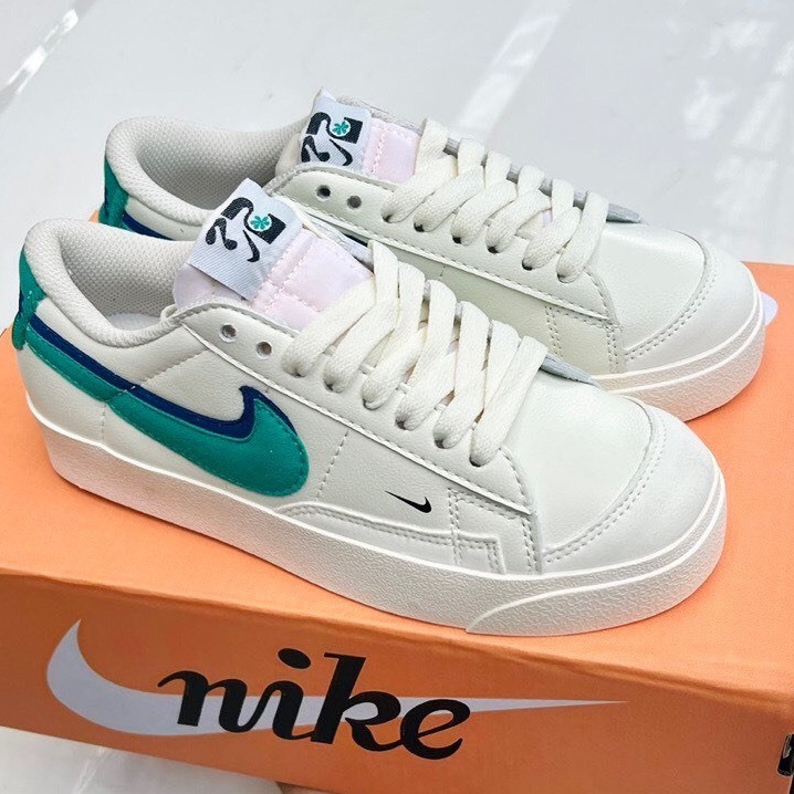 Giày NK Blazer Double Swoosh Green White 77 - Giày balzer Trắng Xanh , Đỏ New cao cấp hot nhất 2023! Fuff Size 36-43