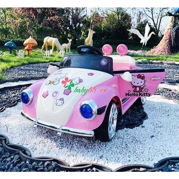 Xe ô tô điện trẻ em Hello Kitty có điều khiển từ xa ,ô tô điện cho bé gái từ 1 đến 4 tuổi A4