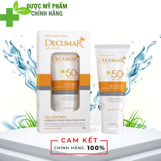 Kem chống nắng da mặt Decumar Advanced Sunblock 50gr không gây nhờn rít bật tông cho da mụn