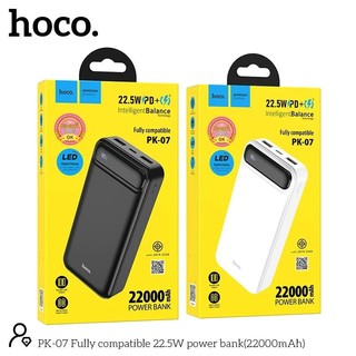 Sạc dự phòng hoco pk-07 dung lượng 22000mah sạc nhanh 20w
