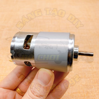 Motor 775 tốc độ cao DC 12V 12000RPM chế tạo máy móc - Trục tròn 5mm, có quạt tản nhiệt, vòng bi phía trước và sau