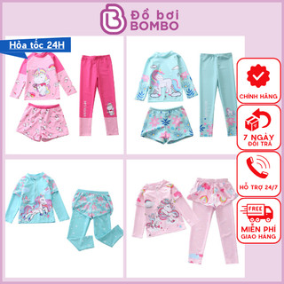 Đồ bơi bé gái tay dài quần dài chống nắng họa tiết hoạt hình Pony, nàng tiên các đáng yêu cho bé