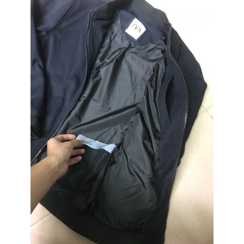 Jacket bomber zara xanh than