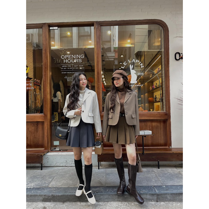 1138 ÁO BLAZER DÀI TAY HAI LỚP DÁNG LỬNG