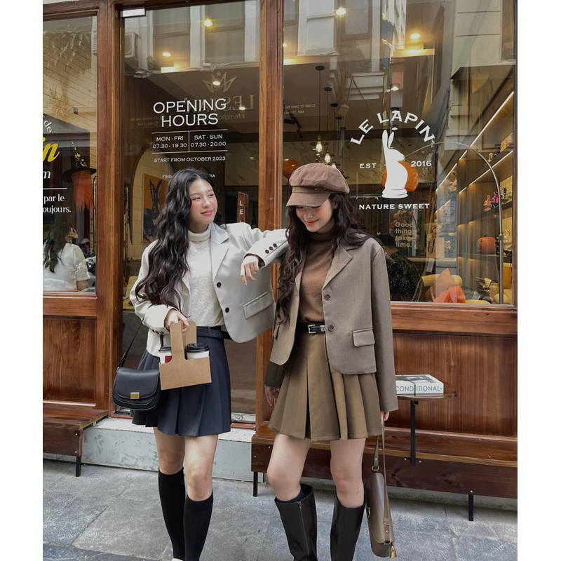 1138 ÁO BLAZER DÀI TAY HAI LỚP DÁNG LỬNG