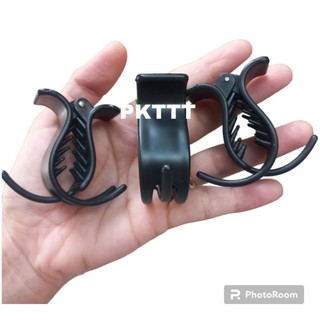 Lố 12 kẹp tóc 3 răng đen nhám (nhựa mềm)
