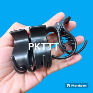 Lố 12 kẹp tóc 3 răng đen nhám (nhựa mềm)