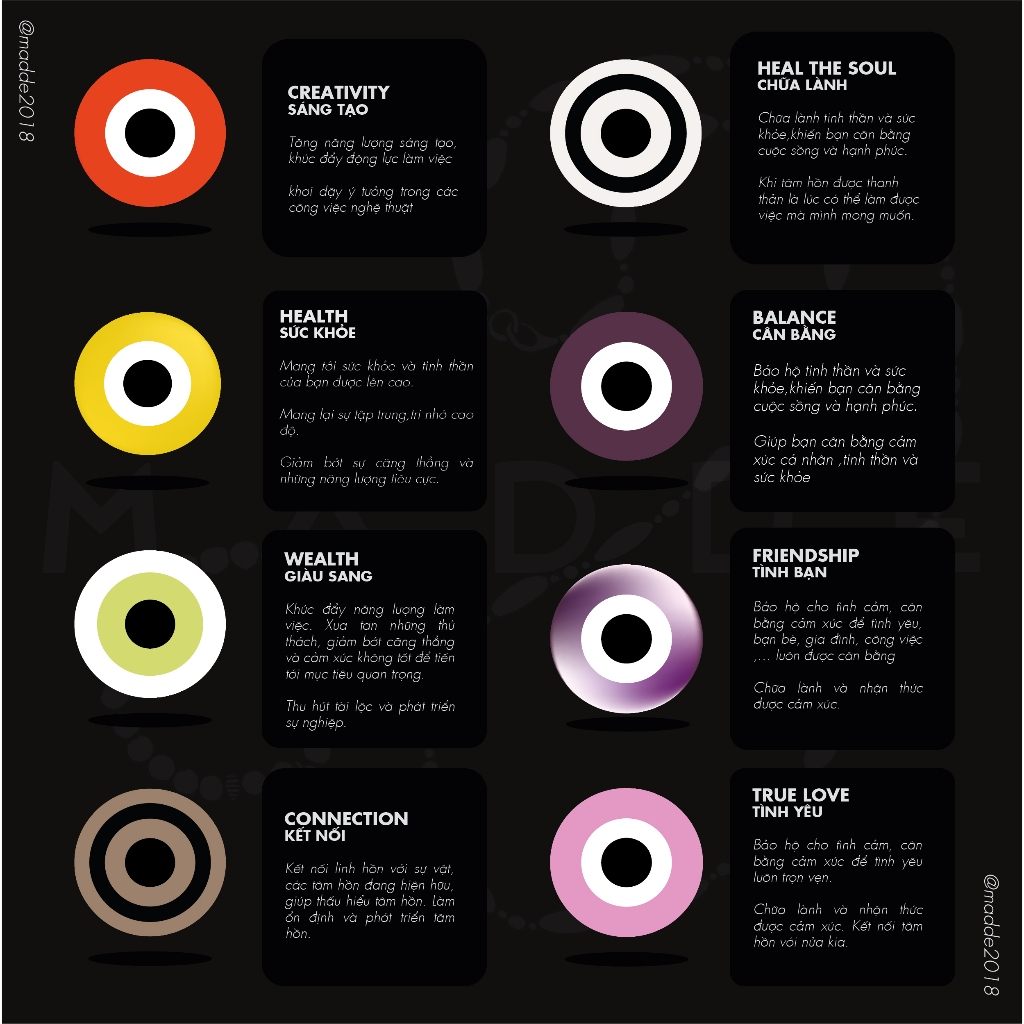 Vòng tay mắt quỷ phối màu mix theo yêu cầu / Evil Eye / Madde