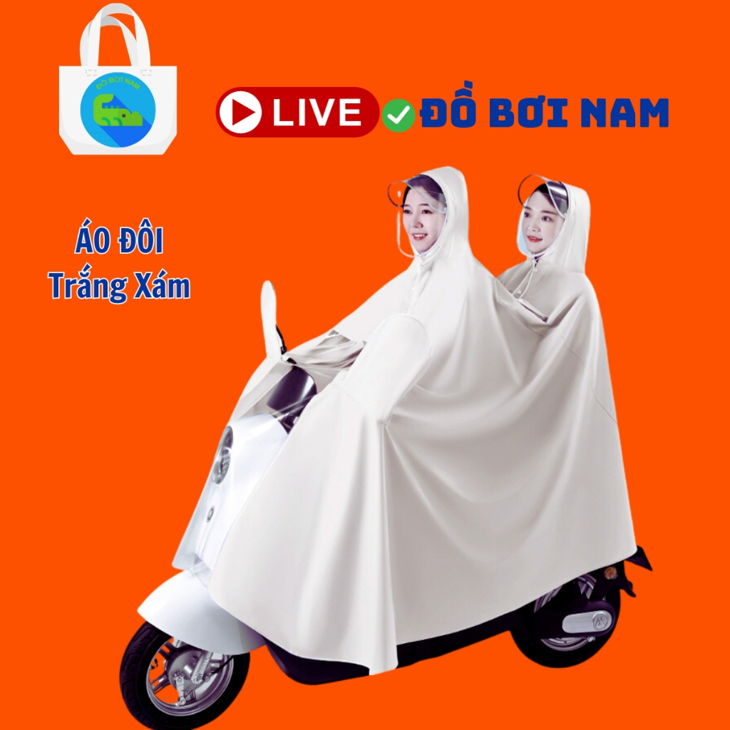 Áo mưa trùm 1 đầu dùng cho xe máy, kính chống mưa hắt, dài đến gót chân