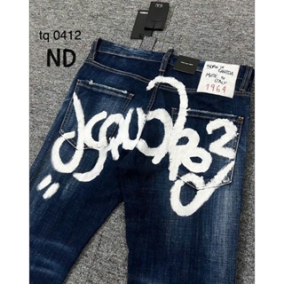 Quần Jean Nam DSQ Xanh In chữ ký gấu đỏ In 1964 Siêu Chất Quần Jean Nam Hottrend 2023