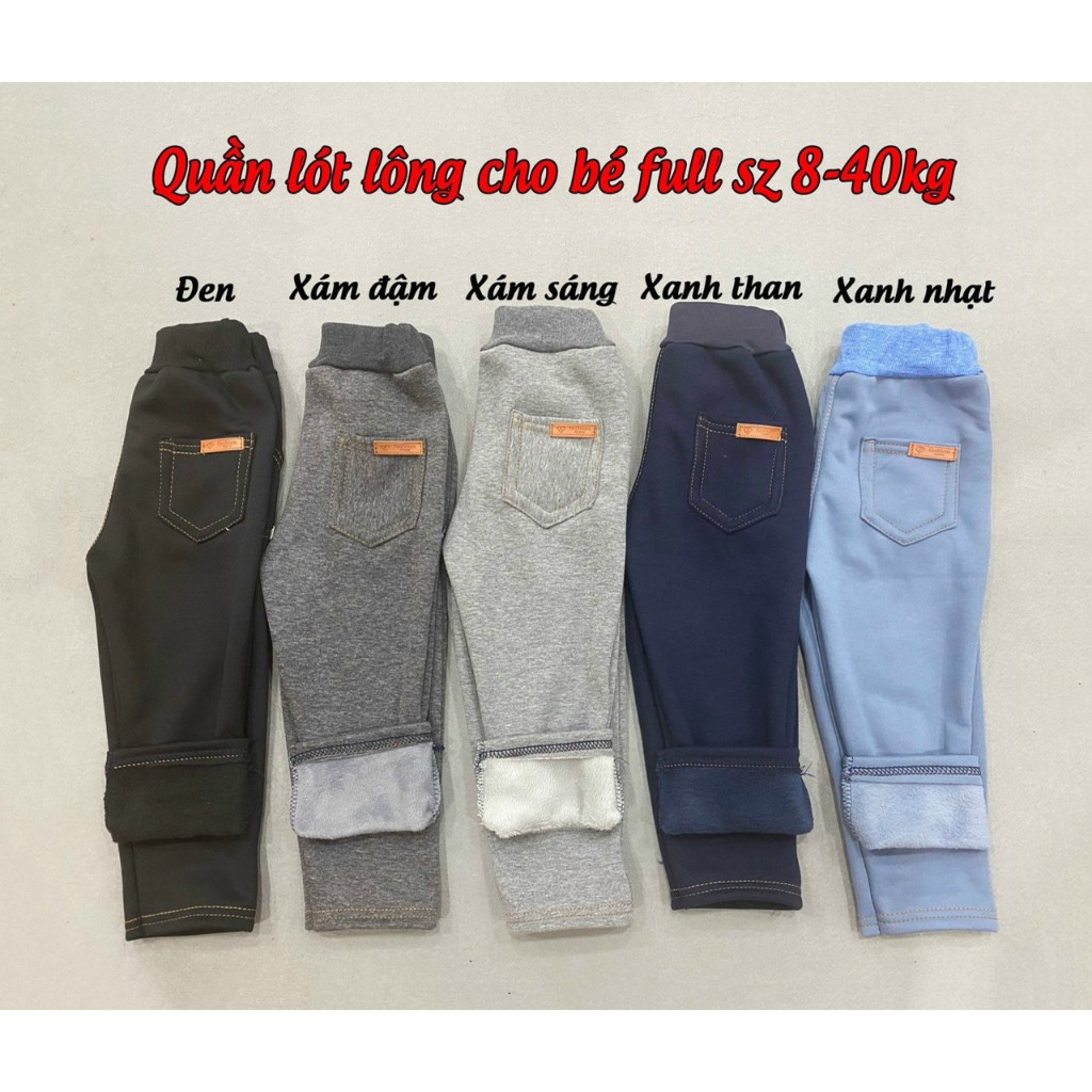 Quần Giả Jean lót lông ấm áp ,dày dặn bé từ 20-40kg