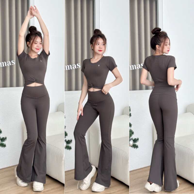 Bộ đồ quần ống loe thể thao Zumba tập gym yoga aerobic