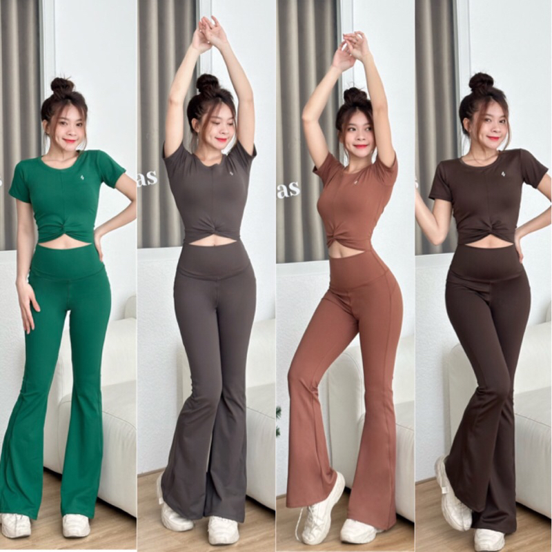 Bộ đồ quần ống loe thể thao Zumba tập gym yoga aerobic