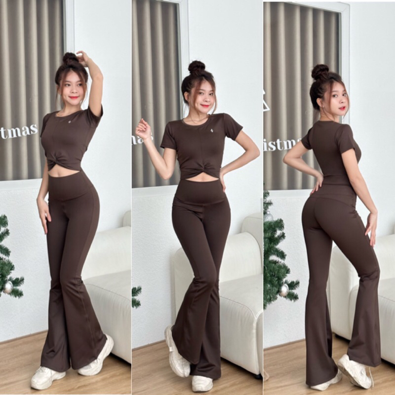 Bộ đồ quần ống loe thể thao Zumba tập gym yoga aerobic