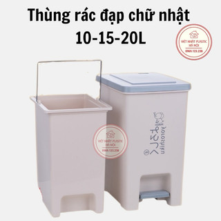 Thùng rác vuông 10l, 15l ,20l hokori 8061,62 thùng rác việt nhật cao cấp