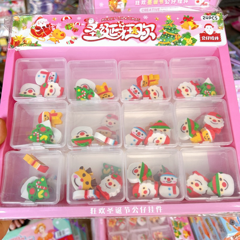 Sỉ khay 24 hộp gôm tẩy noel to cho bé