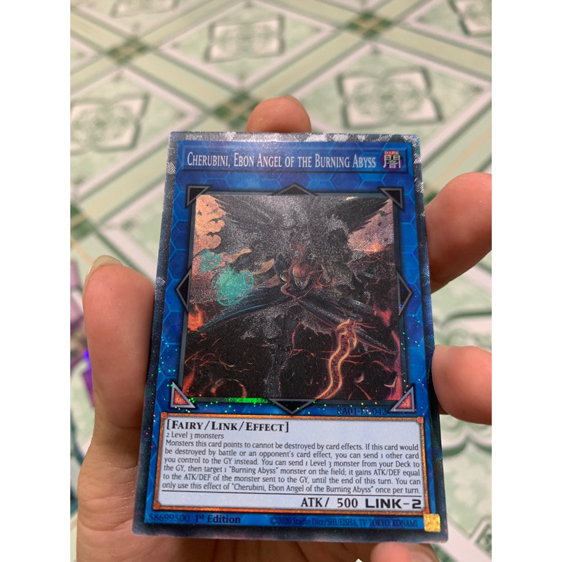 Thẻ Bài Yu-Gi-Oh! UK RA01-EN042 Cherubini,Ebon Angel of the Burning Abyss Prismatic Collector Rare