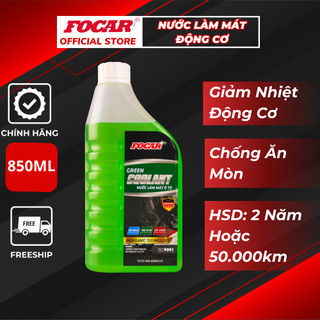 Nước làm mát động cơ ô tô Focar green coolant 850ml - nước làm mát màu xanh lá, nước làm mát xe hơi, nước hạ nhiệt xe tô