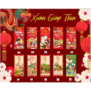 Set 100 bao lì xì tết truyền thống 2024 - bao lì xì giá rẻ nhiều hình dễ thương