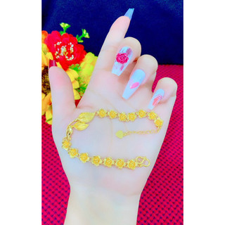 Lắc tay cưới 2 chỉ xi vàng 24 khoá chữ S