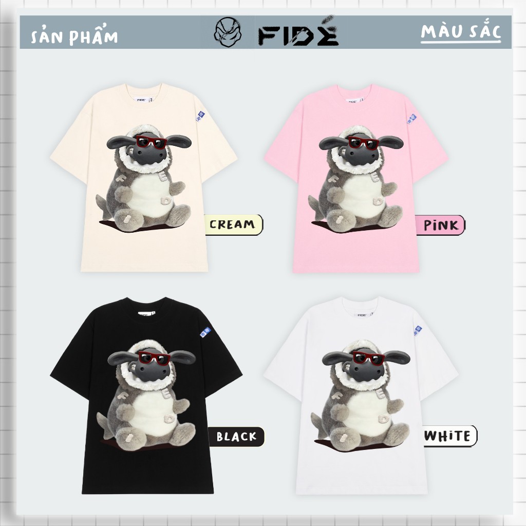 [Mã FADEP2903 giảm đến 30k đơn từ 99k] Áo thun FIDE shark unisex form rộng cổ tròn SHARK CUTE - AT11