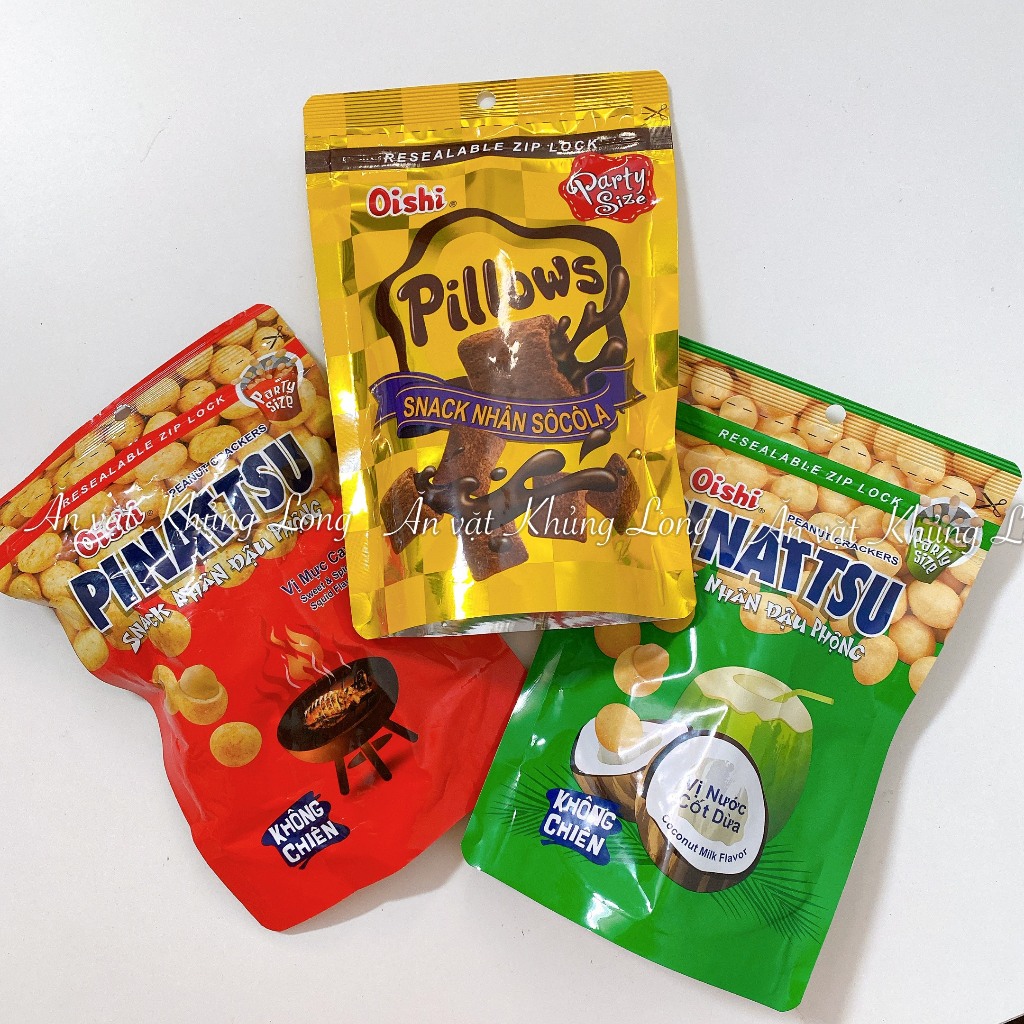 Đậu Phộng Pinattsu Oishi vị socola/vị Mực Cay gói