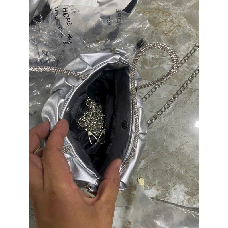 Túi Xách Nữ Túi Đeo Chéo Túi Cầm Tay Xếp Ly Phối Nơ Tiểu Thư QG Store