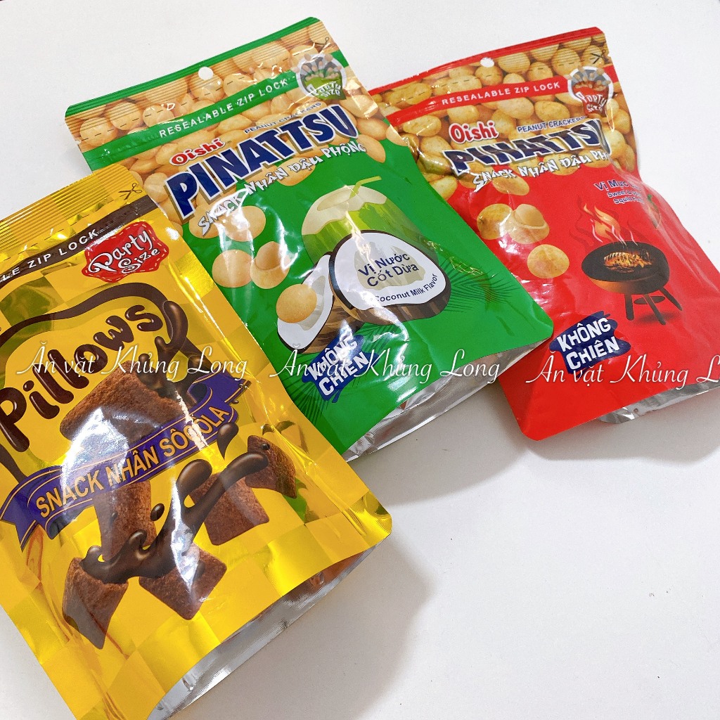 Đậu Phộng Pinattsu Oishi vị socola/vị Mực Cay gói