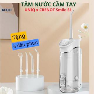 Tăm nước cầm tay UNIQ x CRENOT Smile F1 mini động cơ Nhật Bản cao cấp máy vệ sinh răng miệng xịt rửa làm sạch kẽ niềng
