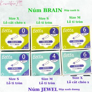  Núm ti thay thế BÉTTA chính hãng cổ hẹp  cổ rộng - Hộp  lẻ JEWEL  BRAIN 