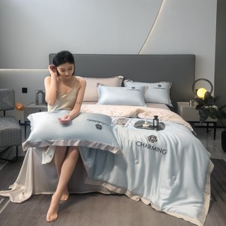 Bộ Chăn Ga Gối Phi Lụa Charming, Sét 4 Món Chăn Ga Gối Phi Lụa Óng Mịn, Dày Dặn